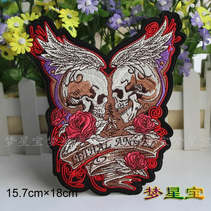 

7 '' inches Middle Size Embroidery Biker Patches for Jacket PUNK LETHAL ANGEL