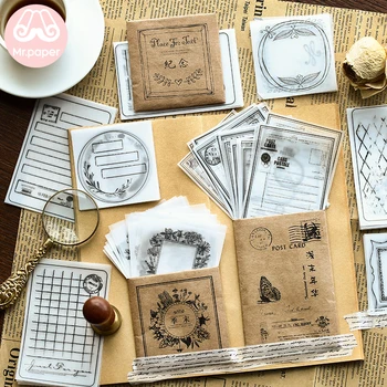 Mr Paper 30pcs/lot 8 Designs Transparent Sulfate Butter Paper Memo Pads Loose Leaf Notepad Diary Creative Writing Note Memo Pads 1