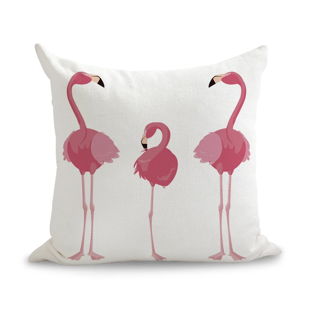 Розовый фламинго семейная Подушка евро Крышка декоративный массажер декоративные подушки украшения для дома подарок - Цвет: Оранжевый