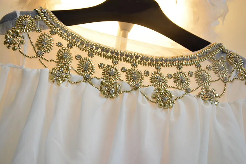 Роскошные мусульманские Вечерние платья с золотыми аппликациями; белое вечернее платье; элегантное платье; Vestidos De Fiesta De Noche; ES1944