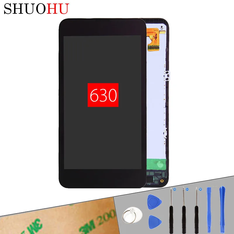 

Tested LCD Screen 4.5 inch  For Nokia lumia 630 635 LCD Display Touch Digitizer Screen Assembly with frame