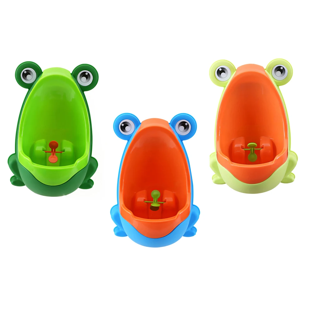 

Frog Boy Stand Urinal Wall-Mounted Baby Urinal trainer plastic potty for free potty brush