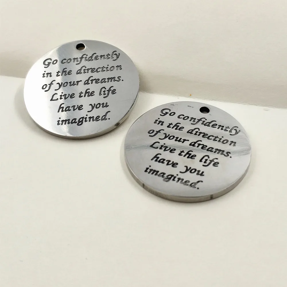 5pcs/lot 25mm Engravable charms thickness1.5mm Custom metal charm fine