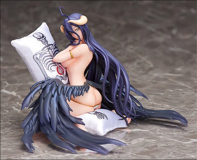GZTZMY Overlord albedo with pillow Sexy girls Anime PVC Action Figures toys Anime figure Toys Anime figure doll For Kids Gifts2