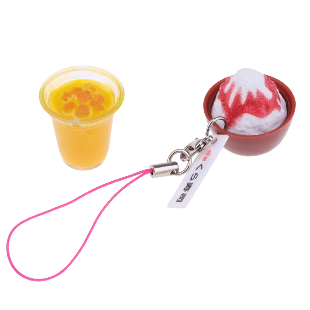   2Pieces 1/6scale Doll House Miniature Kitchen Decoration Tea Cake Dessert Food Kit Kids Toys Keychains