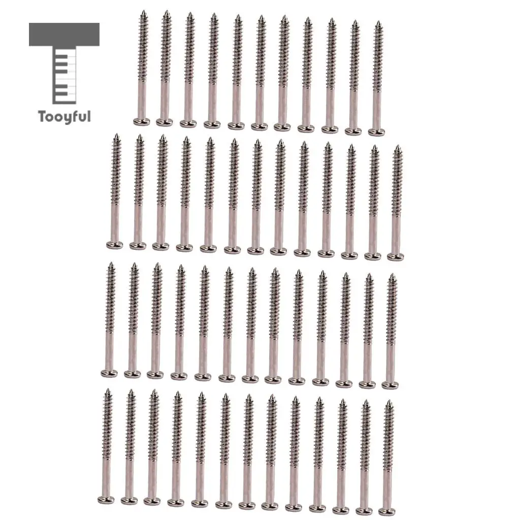 Nickel Bass Guitar Pickup Mounting Screws 50pcs Tooyful for PB JB P90 Pickup Replacement guitar pickup