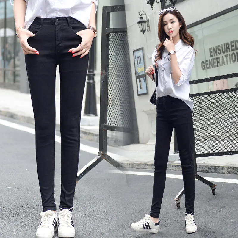 Women Fashion Spring Jeans 2019 Street Style High Waist White Ankle Length Pencil Pants Jeans for Women Plus Size Women Fashion Spring Jeans 2019 Street Style High Waist White Ankle Length Pencil Pants Jeans for Women Plus Size