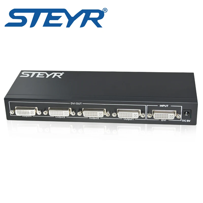 

STEYR DVI Splitter 1x4 1 In 4 Out 4 ports Splitter DVI 1 to 4 Divisor DVI Distributor Support Resolution up to 1080p
