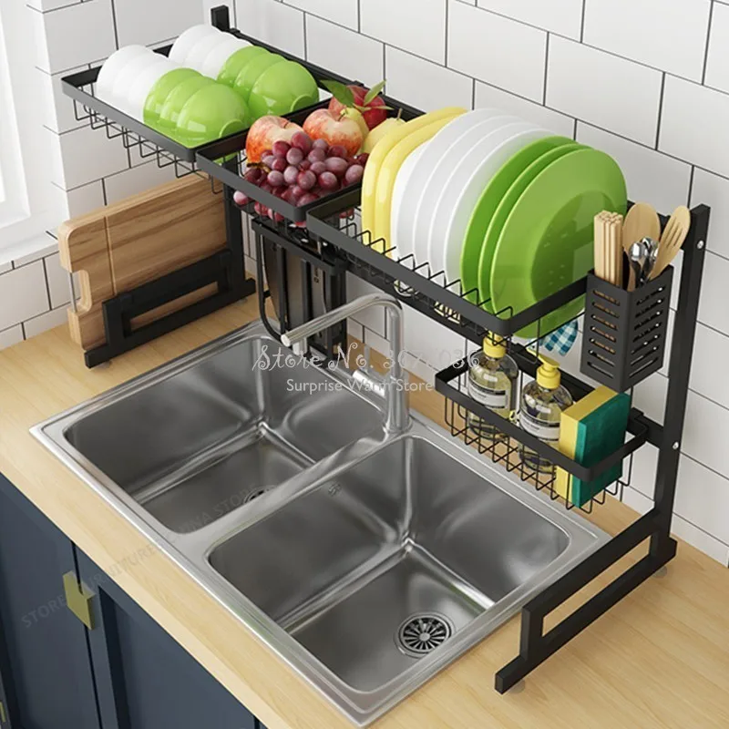 2019 New Kitchen Organizer Dishes Dryer Storage Rack Holder Kitchen Sink Sponge Holder Tableware Dinnerware Organizer Dryer Rack