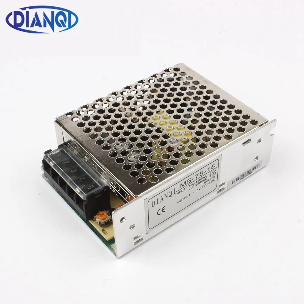 DIANQI источник питания 75 Вт 5 в 12 В 15 24 15A 6.3A 5A 3.2A мини размер ac dc преобразователь блок