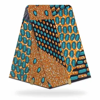 

Classical African Print Fabric Ankara Wax Kitenge PagnesTissues Africain Lapa Chitenge For Dressmaking DF-104