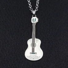 Filme coco pixar colar branco guitarra pingente colares jóias mulheres homens crianças presente transporte da gota