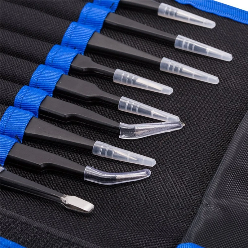 Tweezers set Stainless steel Precision Repair Tweezers For Electronic Mobile Phone Connector cable removal install Repair Tools