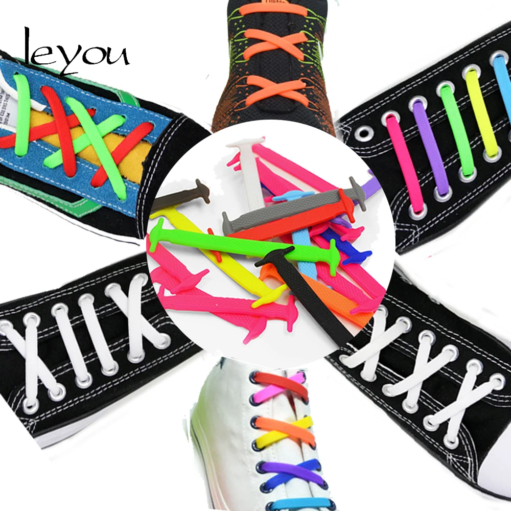 Buy Leyou 12PCS No Tie Elastic Silicon Shoelaces Lazy