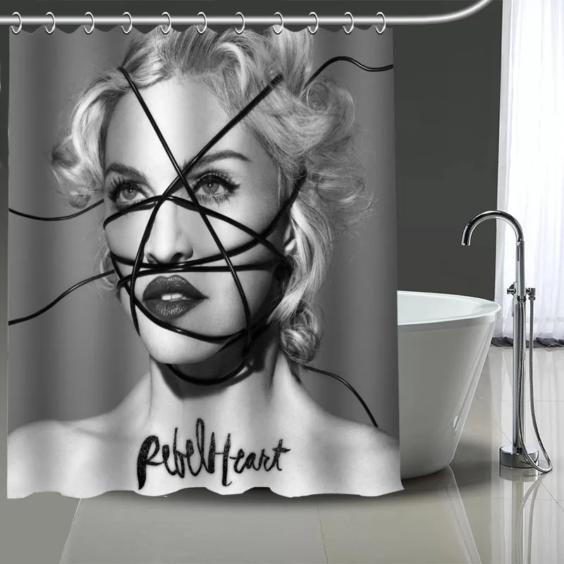 Пользовательские Мадонна занавеска для душа с принтом для ванны водонепроницаемый из полиэстера моющийся домашний декор для ванной шторы с крючками больше размеров - Цвет: 8
