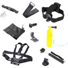 For xiaomi yi Set For Gopro Remote Wrist Strap+Helmet Extention Kits Mount+Chest Belt+J Hook Mount+Bobber+For Gopro hero4/3/3+/2