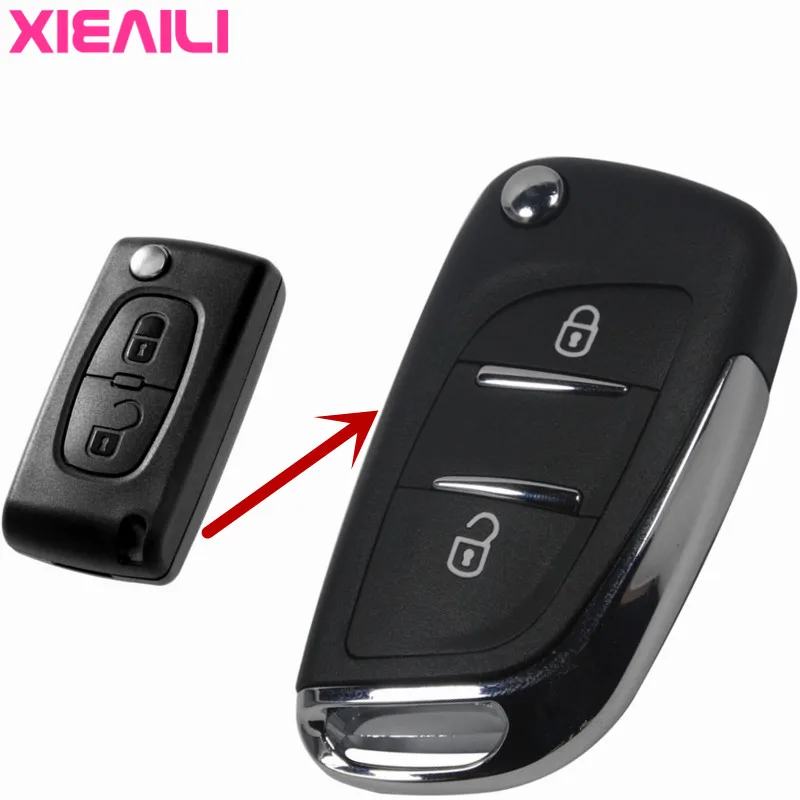 XIEAILI 10 шт. модифицированный чехол для ключей с 2 кнопками CE0536 Peugeot 307/308 Citroen C Quatre HU83 брелок S141|Ключ от авто| |