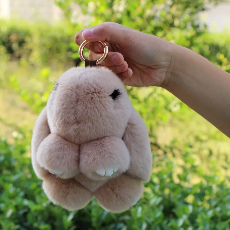 Real rabbit fur rabbit Mao Chaomeng play dead rabbit hanging ornaments car keychain bag pendant ornaments