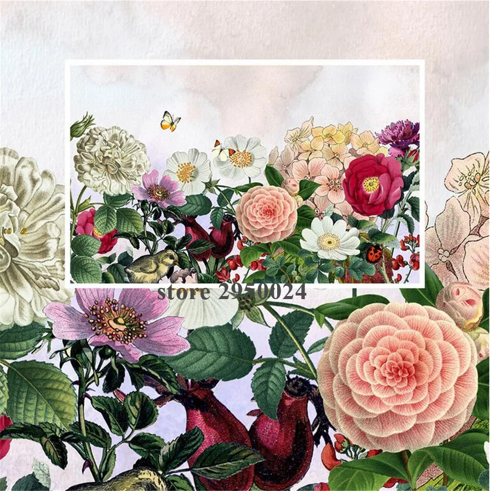 カスタムローズ写真壁ハンド塗装 3d 花の壁紙寝室の壁紙少年少女のためのリビングルームのレストラン 壁紙 Aliexpress