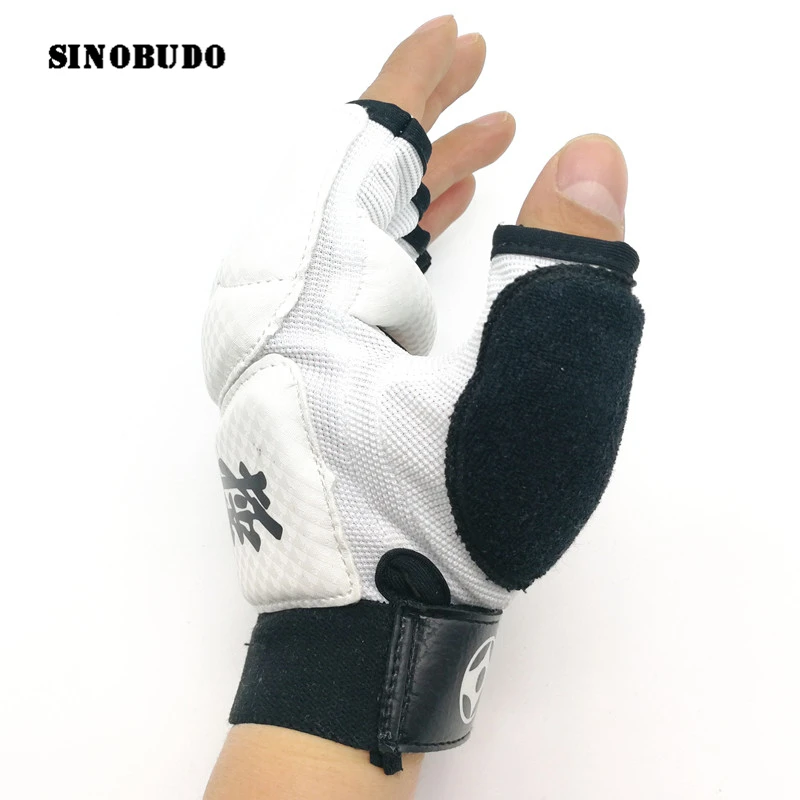 Günstige Kyokushin Kai Karate Handschuhe Kämpfen Hand Protector Kampfkunst Sport Kunst Sport PU Leder Fitness Boxen Handschuhe