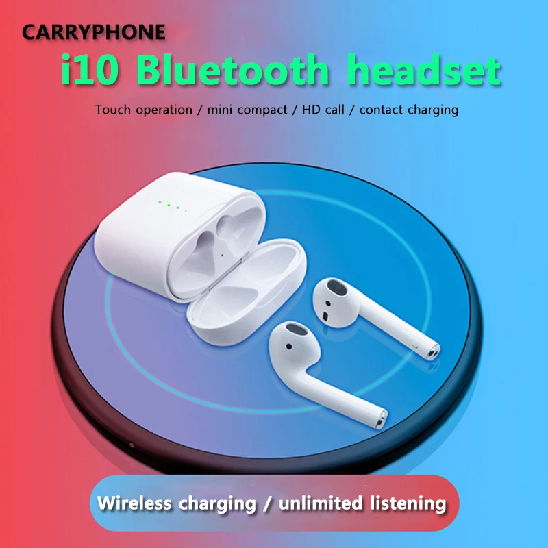 

Carryphone i10 tws i10s tws wireless charge support Earphones Wireless earphone Bluetooth 5.0 Earbuds Touch control headset