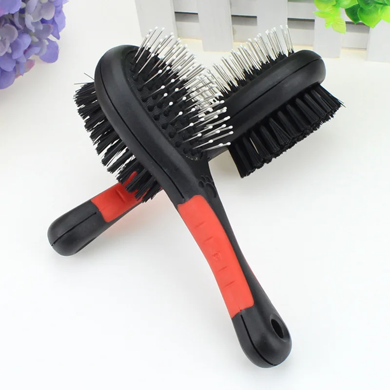 Double Sided Dog Pin Bristle Brush Pet Shedding Dirt Hair Remover