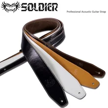 Soldier 014 Genuine Leather Guitar Strap Thick Good Quality for Acoustic Electric Bass Guitar Strap Antislip