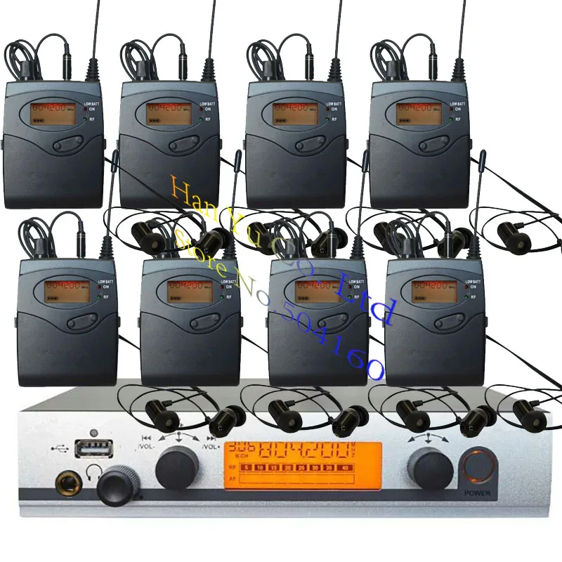 8 Receivers Pro Ear Monitors Wireless Feedback System With Inear