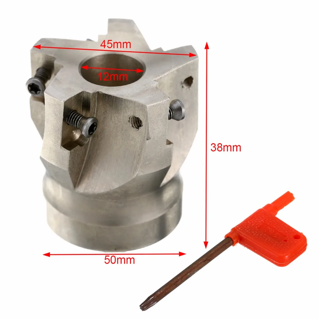 

1pc 5 Flute BAP400R-50-22-5F Indexable Face End Mill 50mm Diameter Milling Cutter with T15 Wrench For APKT 1604 Insert
