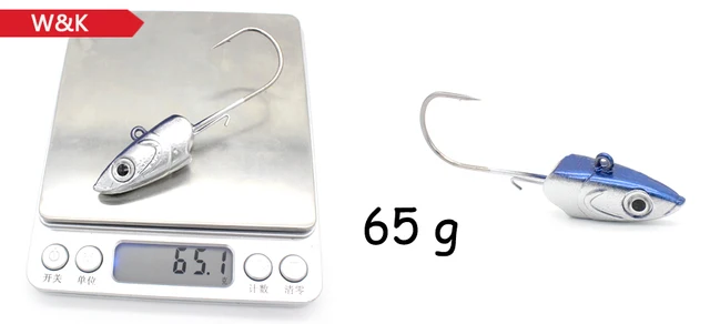 2pcs Strong 8/0 90g and 6/0 60g Jig Hooks Big Jig Head for Soft Lure  Weighted Fishing Hooks Colorful JIGS DunMuan (Color : 65g OB) : :  Sports & Outdoors