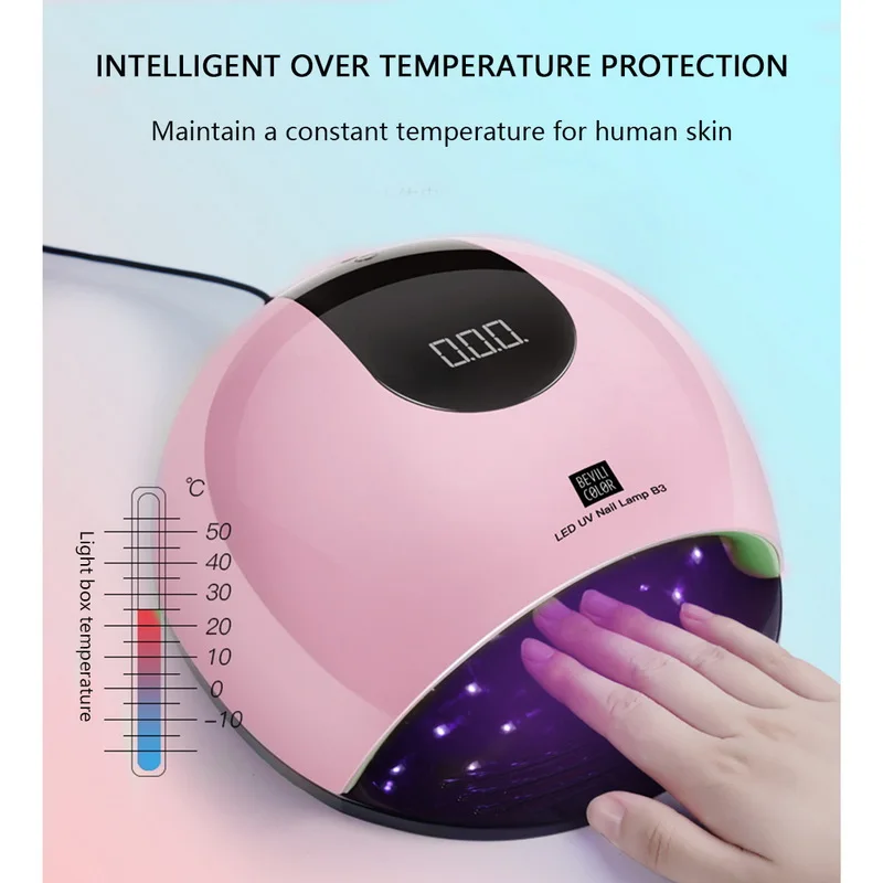 

80W UV LED Lamp Manucure 36 LEDs Timer LCD Screen UV Machine Nail Dryer Lamp Sunlight Fast Cure All Gel Varnish