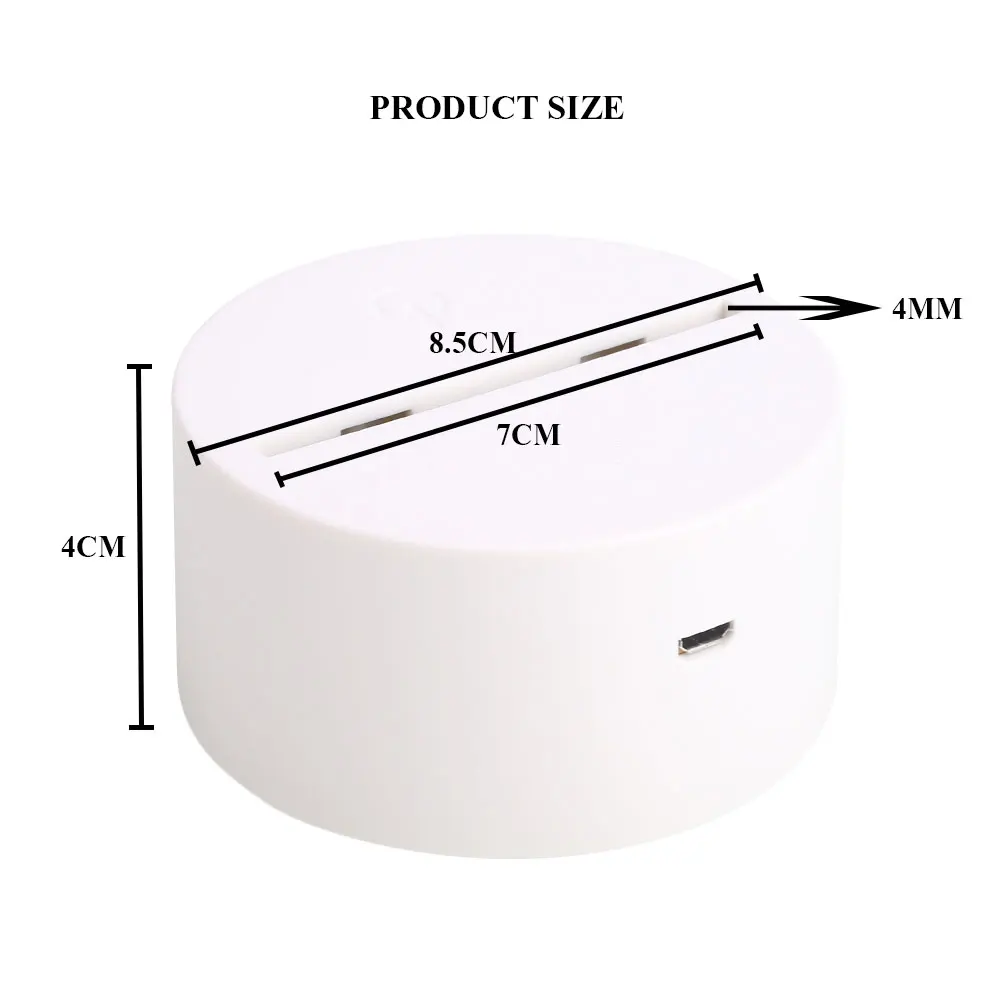 Горячая 7 цветов USB кабель Сенсорная лампа база для 3D светодиодный ночной Светильник Замена белая база Настольный держатель украшения Прямая поставка