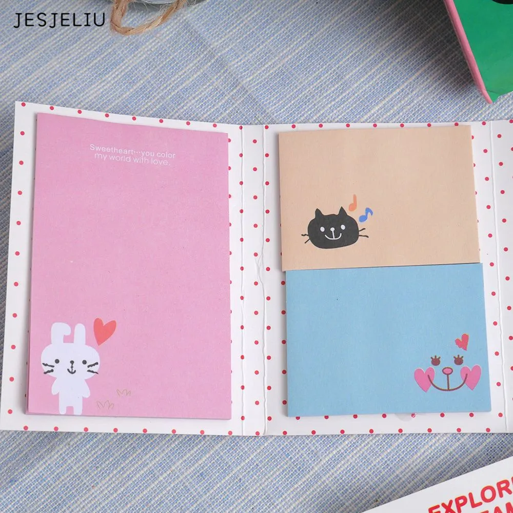 

Animal Cat Bear Cute Kawaii Sticky Notes Memo Pad School Supplies Planner Stickers Paper Bookmarks Korean Stationery