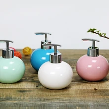 Модная Керамическая ручная нажимная головка насоса, коробка для дезинфицирующих средств, духов, геля для душа, круглая бутылка для лосьона, диспенсер для мыла 300 мл