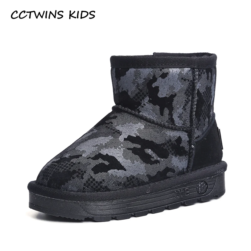 

CCTWINS KIDS 2018 Winter Toddler Baby Girl Snow Boot Child Fashion Fur Warm Flat Kid Brand Genuine Leather Ankle Shoe CS1419