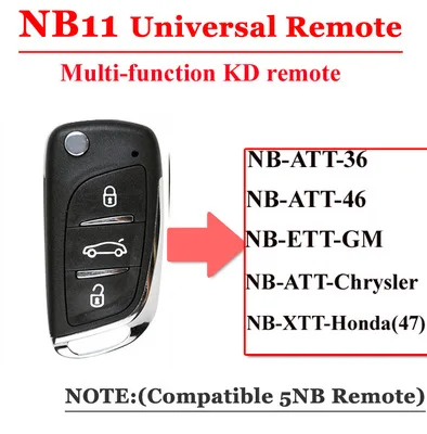 

NB11 Universal Multi-functional kd remote 3 button NB series key for KD900 URG200 remote Master