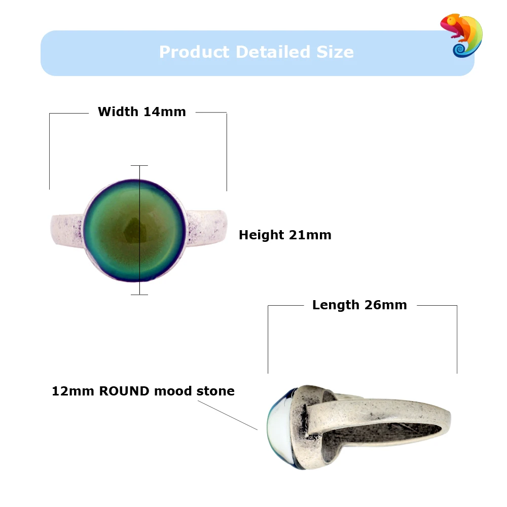 Моджо Винтаж стиль ретро; богемский стиль; Цвет изменить настроение кольцо чувства эмоции сменные кольцо контроля температуры для Для женщин MJ-RS036