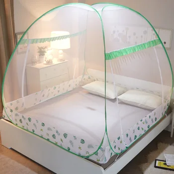 

Summer Mongolian Yurt Mosquito Nets for Children Student Bed Folding Bi-parting Insect Adult Bed Net Outdoor Travel Netting Tent