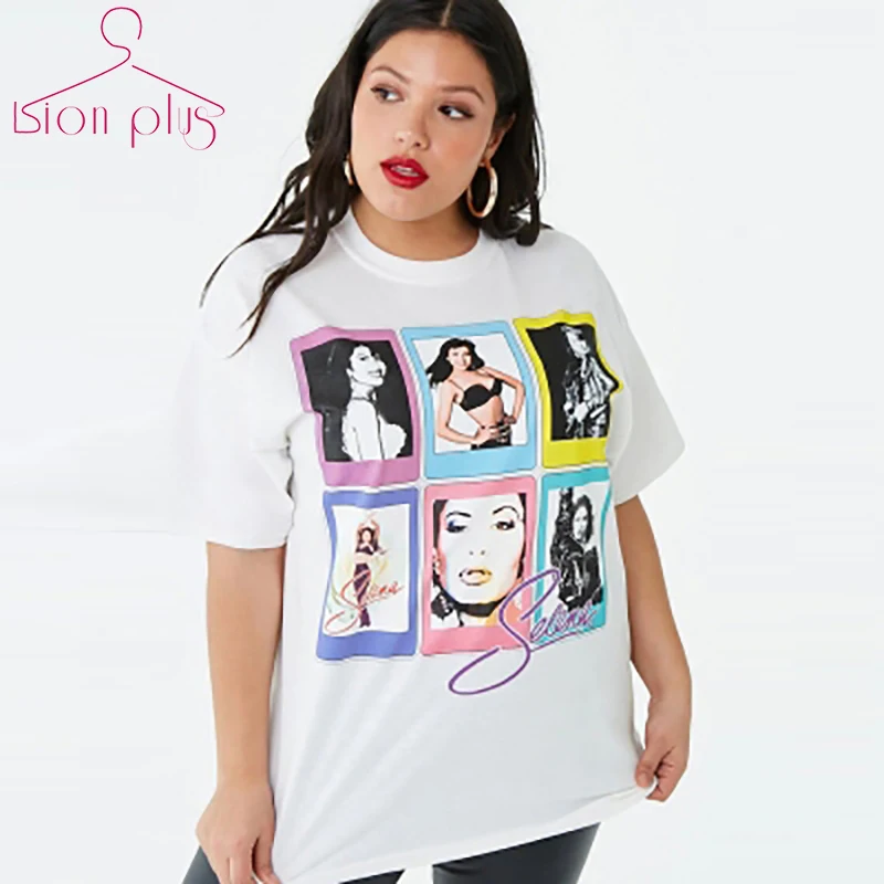 

T-shirt Funny Print Plus Size Women Clothing 2019 Summer 7XL 6XL 5XL T Shirt Fashion White Tshirt Women Big Sizes Poleras Mujer