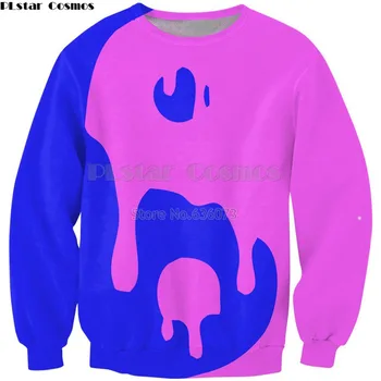 

PLstar Cosmos 2018 New Fashion Sweatshirt Colorful Big Drippy Yin Yang 3D Print Crewneck Sweatshirt Mens Women pullover