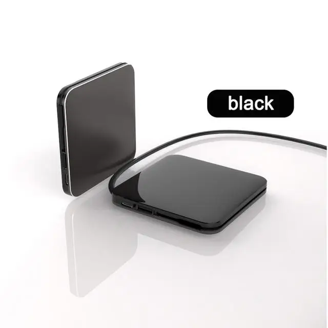 

D72 LCD Mirror Screen Mini Power Bank 10000Mah Ultra-Thin Built-in 3In1 Cable Wireless Charger Portable External Battery r25