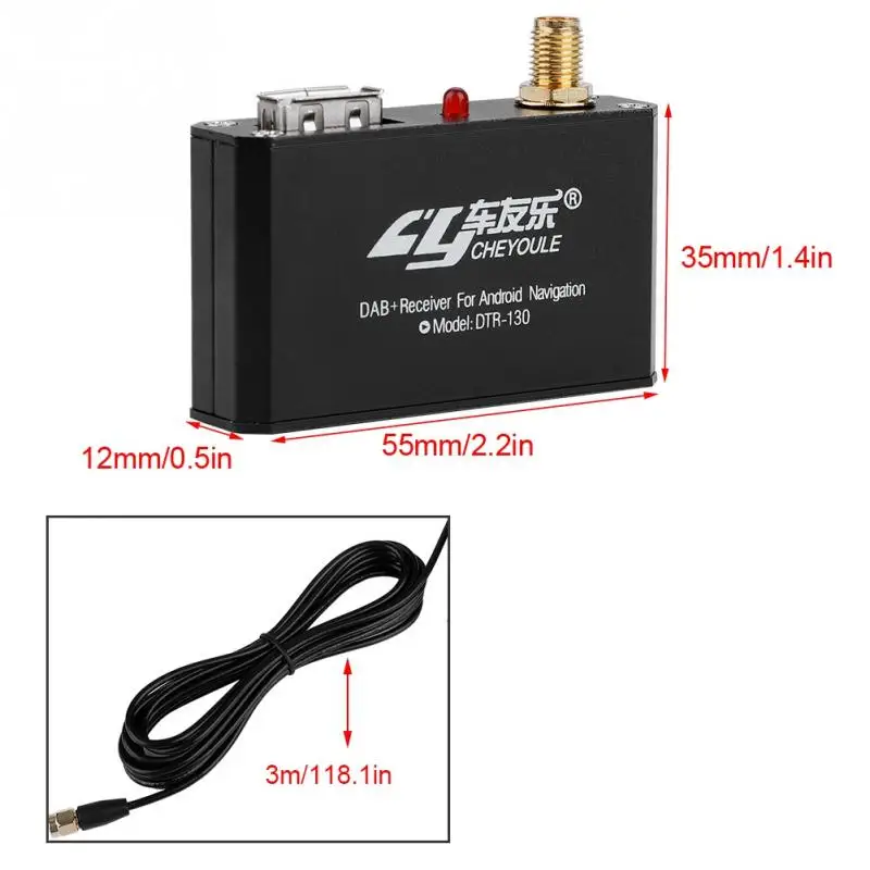 

External DAB Receiver DAB+ Bnad Car Digital Broadcast Radio Receiver with For Android Car Radio For Android APP Control