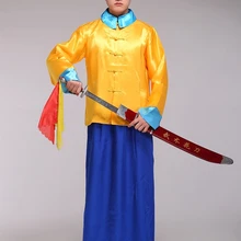 Китайский древний фильм костюм для мужчин Императорский бодибилд офицерам сценическая одежда Китайский традиционный мужской костюм одежда для выступлений