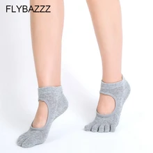 1 пара,, хлопковые женские носки для йоги, Нескользящие, с открытым носком, балетные, танцевальные, пять пальцев, носки с дезодорантом, спортивные носки для спортзала