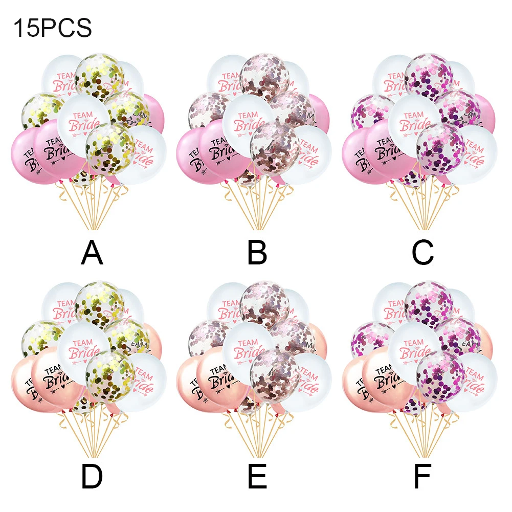15 шт. 12 дюймов Круглая Команда Невесты конфетти латексные воздушные шары набор Красочный латексный Гелиевый шар для одного украшения свадебной вечеринки
