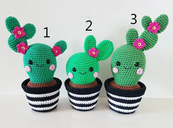Amigos do Cacto Chocalho da Boneca do Brinquedo do Crochê Amigurumi 8 Amigos do cacto amigurumi, chocalho da boneca do brinquedo do crochê