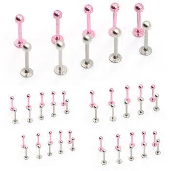 

5PCS Titanium Lip Ring Piercing Labret Ear Stud Piercing Tragus Piercing Sexy Body Jewelry Tragus Ball Stainless Chin Nose Bar