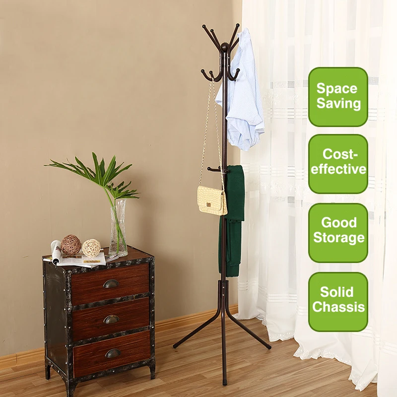 Metal Coat Rack Free Standing Display Stand Hall Christmas Gift Portable Clothes Hat Rack