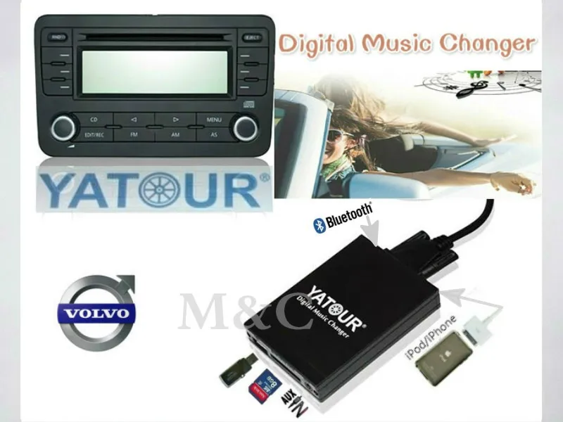 Yatour Digital Media Changer USB SD Aux iPod Interface For Volvo HU-XXX Radio