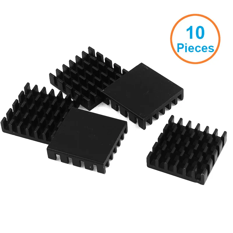 19X19X5 En-Labs 10 шт. анодированный черный алюминиевый радиатор 19x19x5 мм электронный радиатор охлаждения, видеокарта, IC, охладитель материнской платы - Цвет лезвия: 19X19X5